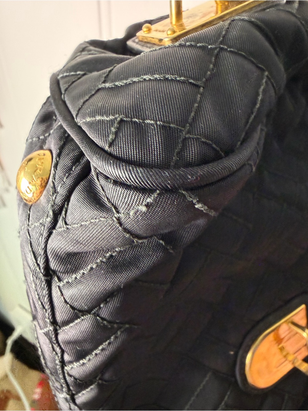 Prada Black Quilted Crossbody Bag with Gold Chain - Picture 12 of 15